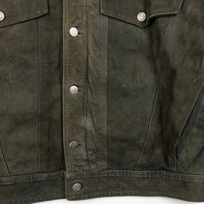 Vintage 2000s Versace Jeans Couture Button Up Suede Jacket Size XL