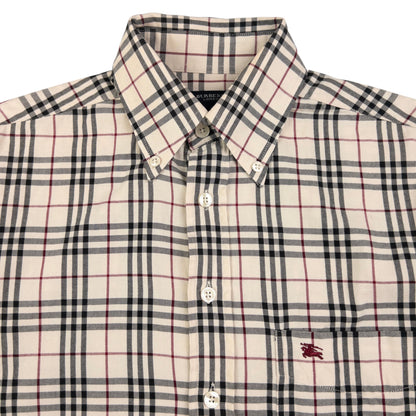 Vintage Burberry Nova Check Long Sleeve Button Up Shirt Size S