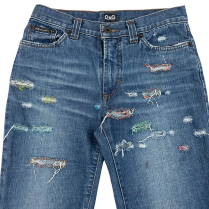 Vintage 2000s Dolce & Gabbana Distressed Denim Jeans Womens Size W26