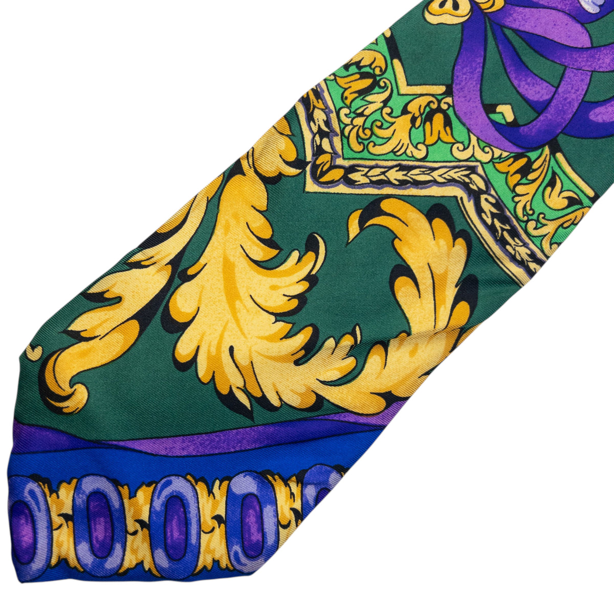Vintage 90s Gianni Versace Floral Silk Tie, photo 5