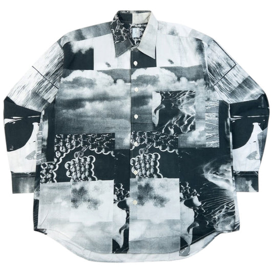Vintage FUN Kansai Man Jeans Print Long Sleeve Button Up Shirt Size L