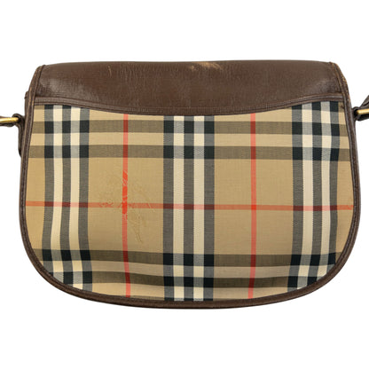 Vintage 90s Burberry Nova Check Leather Crossbody Bag