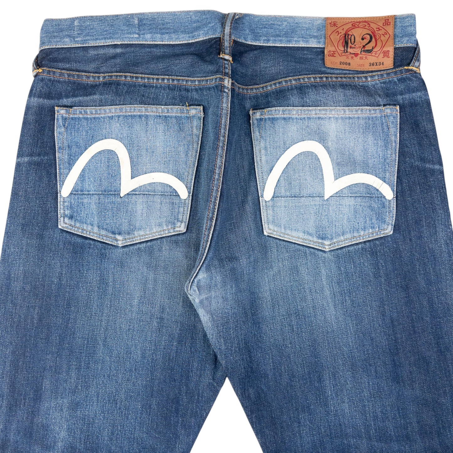 Vintage Evisu Double Gull Contrast Japanese Denim Jeans Size W36