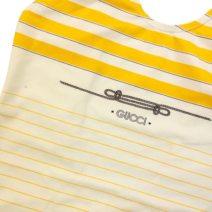 Vintage 80s Gucci Striped Swimming Costume Womens Size M
