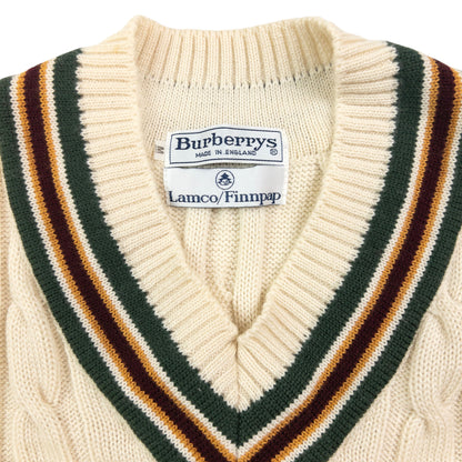 Vintage Burberry Wool Cable Knit Sweater Vest Size M