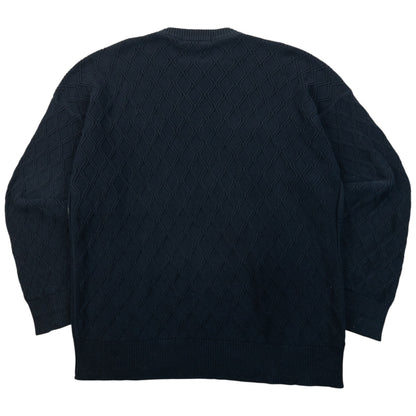 Vintage 90s Burberry Embroidered Knit Jumper Size XL