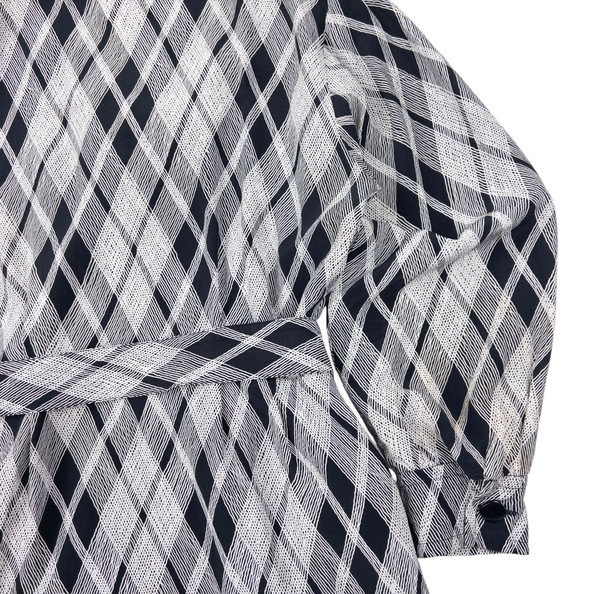 Vintage 70s YSL Yves Saint Laurent Belt Waist Silk Wrap Dress Womens Size L