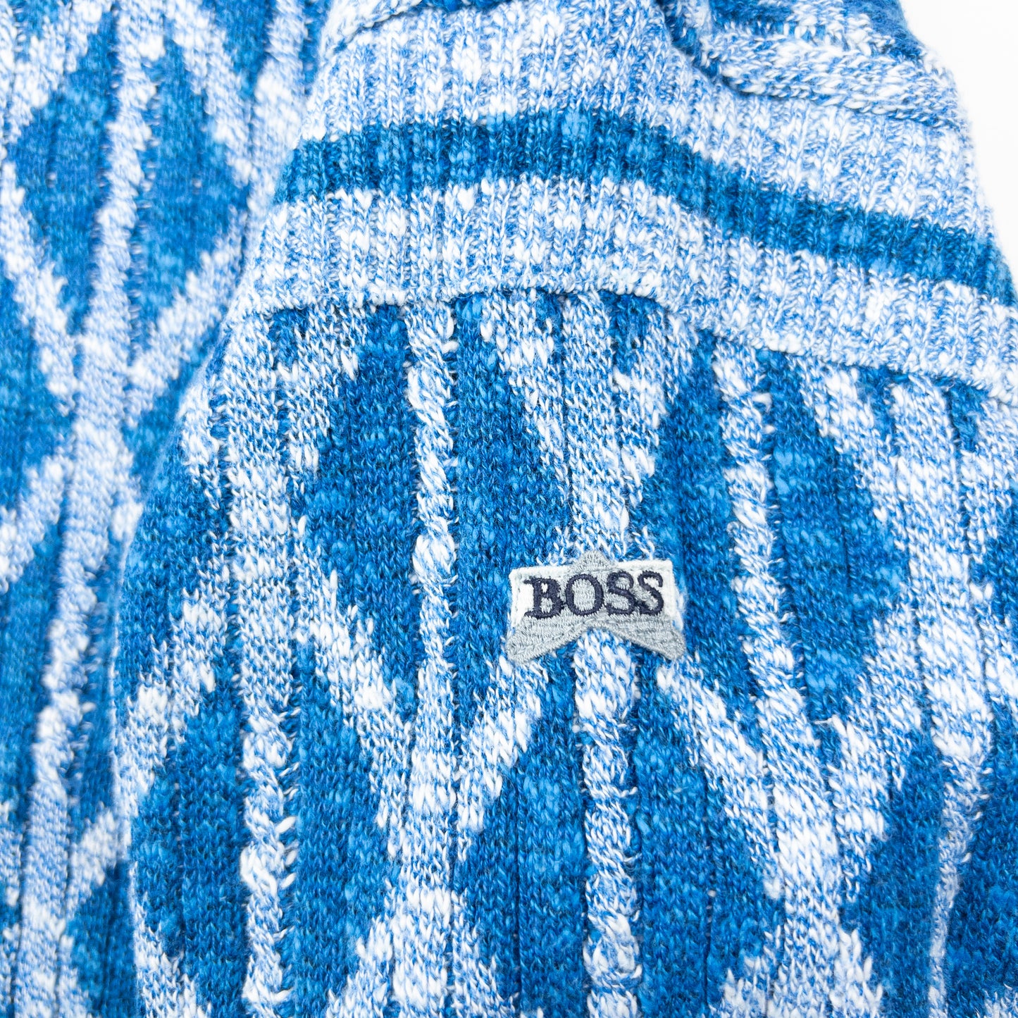 Vintage 80s Hugo Boss Pattern Knit Jumper Size L