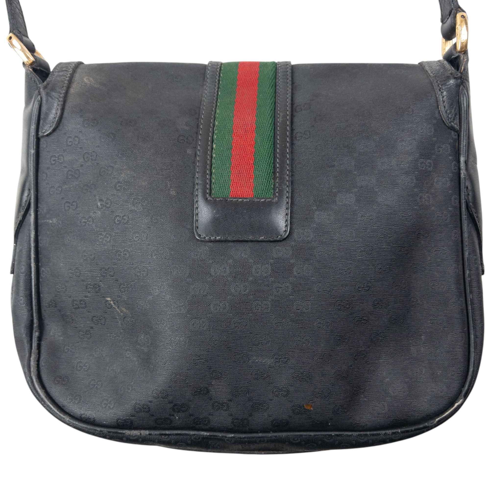 Vintage 80s Gucci Monogram Leather Crossbody Bag