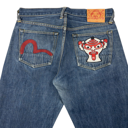 Vintage Evisu Embroidered Gull Face Japanese Denim Jeans Size W32
