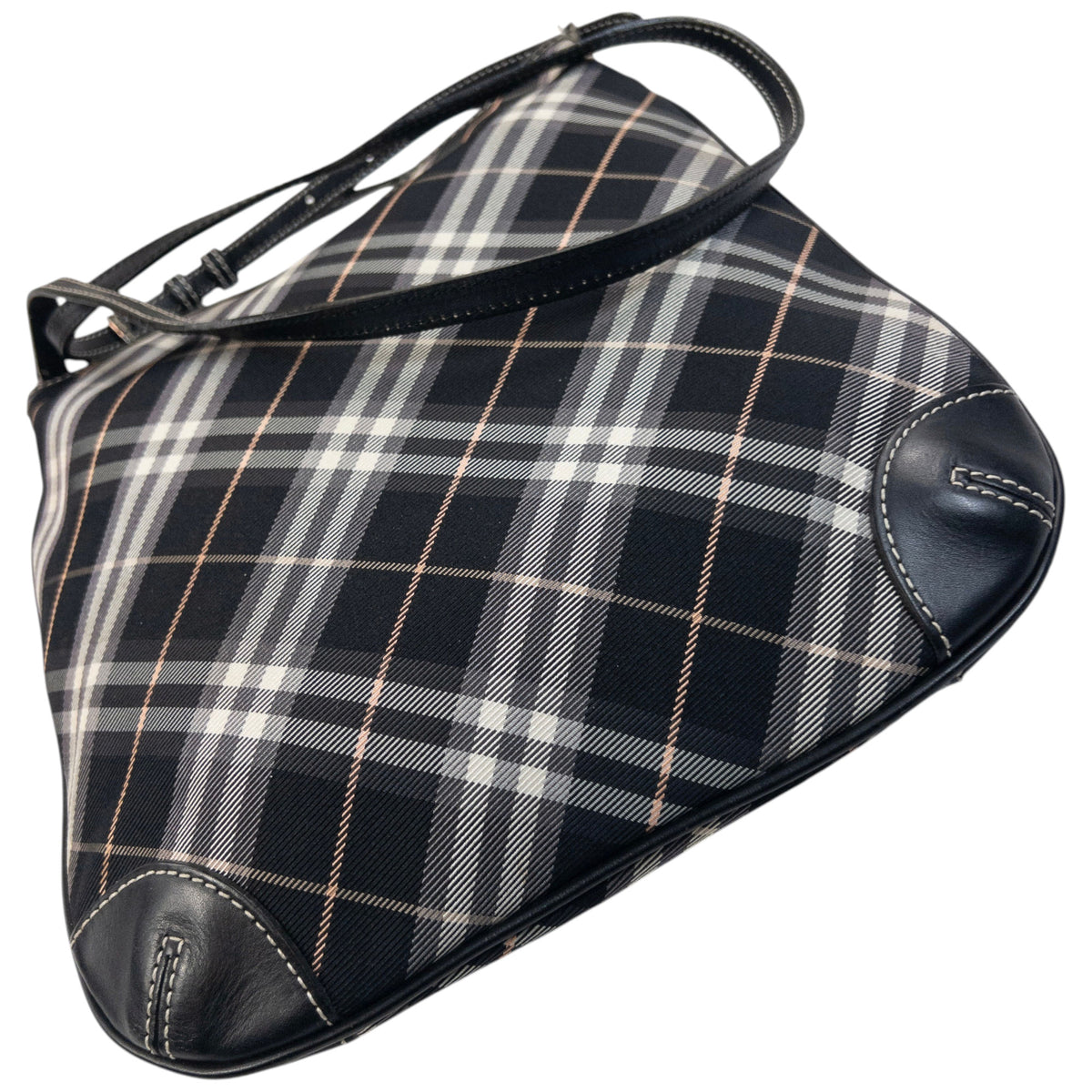 Vintage 2000s Burberry Blue Label Nova Check Crossbody Bag in black, photo 7