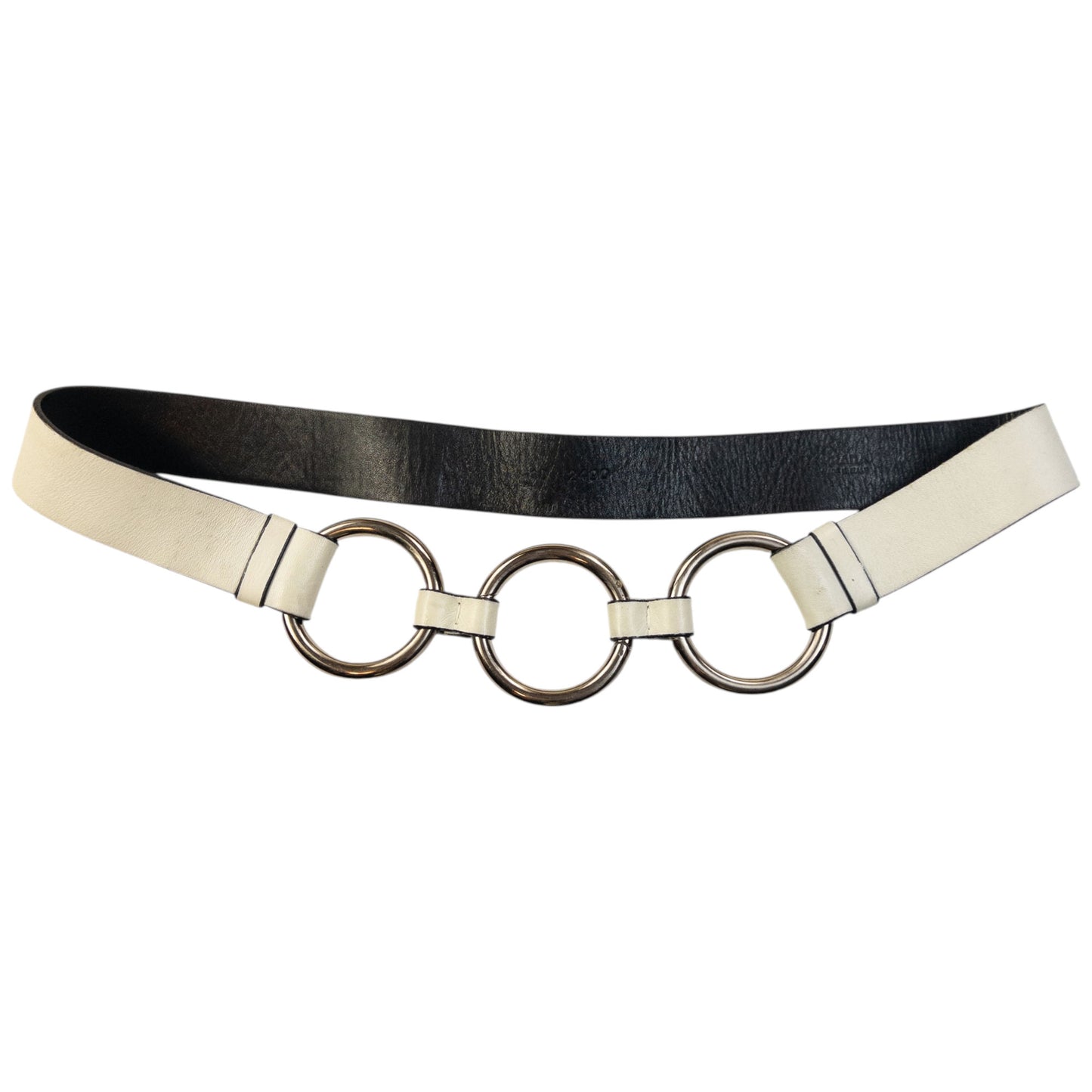 Vintage 2000s Prada Leather Ring Belt Size W32