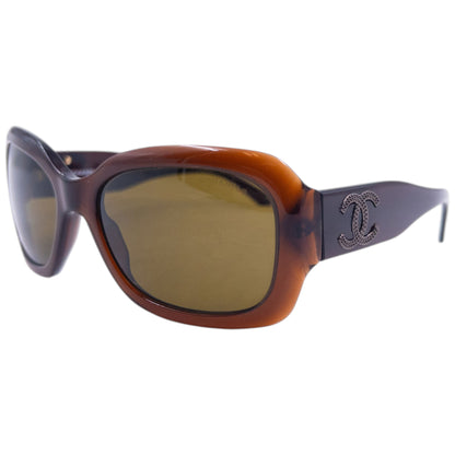 Vintage 2000s Chanel Studded Sunglasses in brown