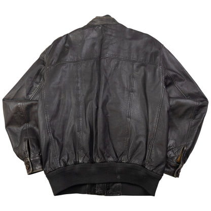 Vintage Burberry Nova Check Lined Leather Jacket Size L