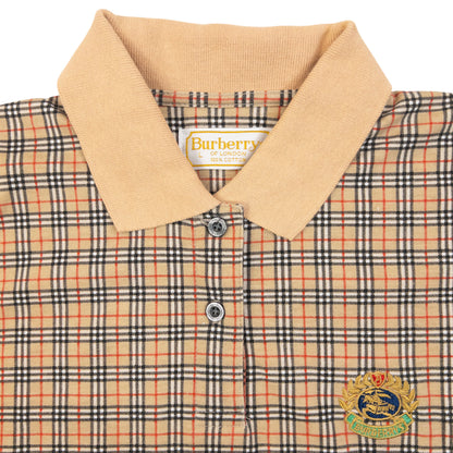Vintage 90s Burberry Nova Check Polo Shirt in beige (cotton), photo 3
