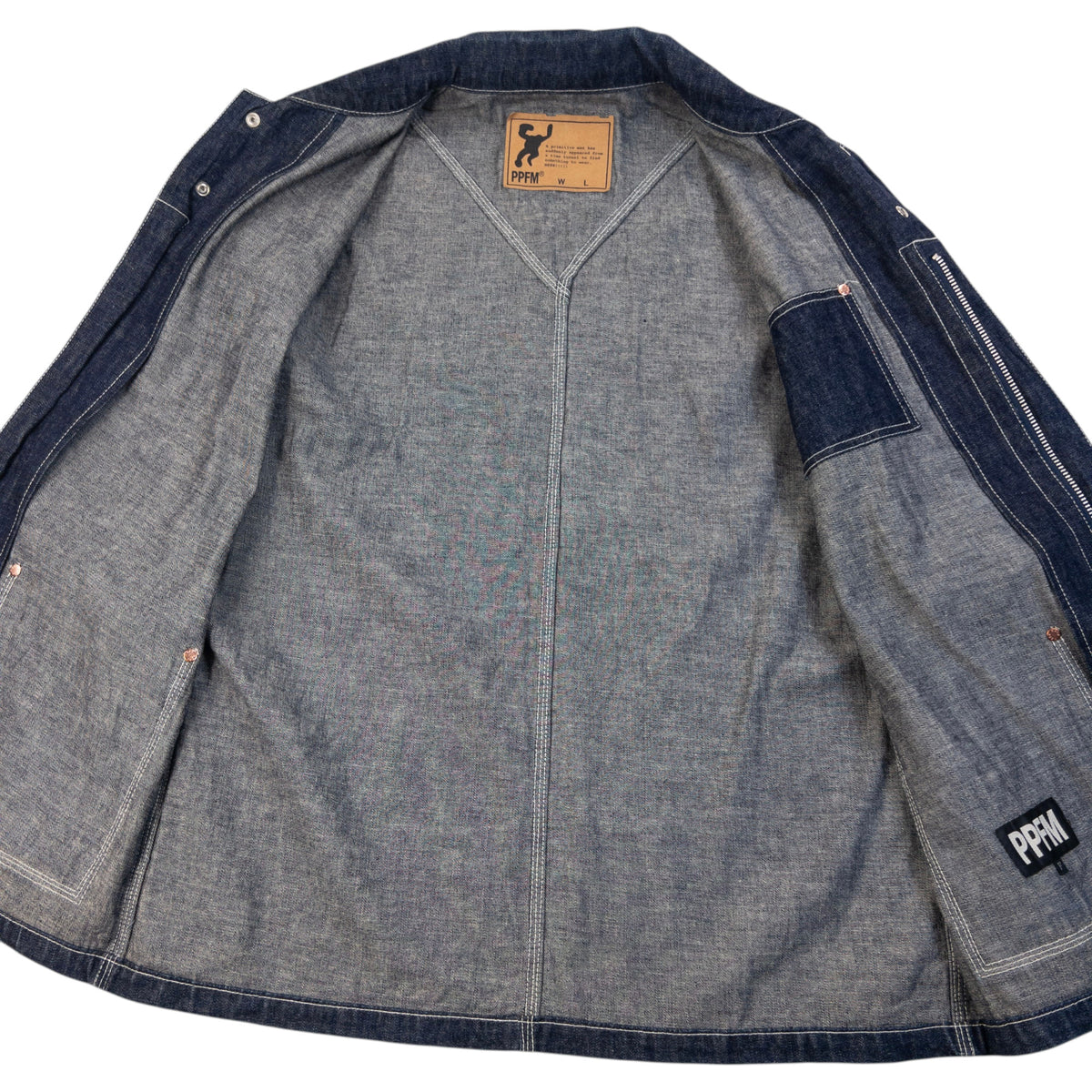 Vintage 2000s PPFM Zip Up Denim Jacket Size S