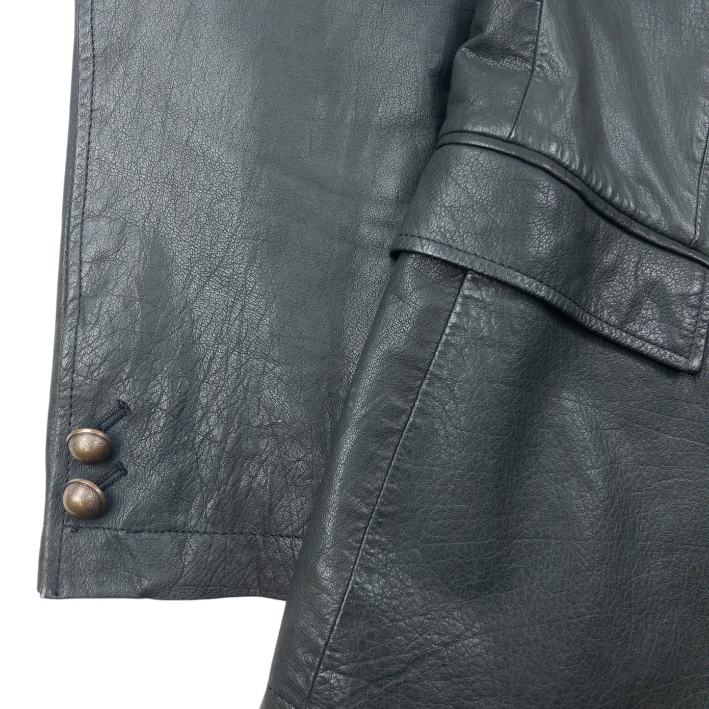 Vintage 90s Yohji Yamamoto A.A.R Button Up Leather Jacket Size M
