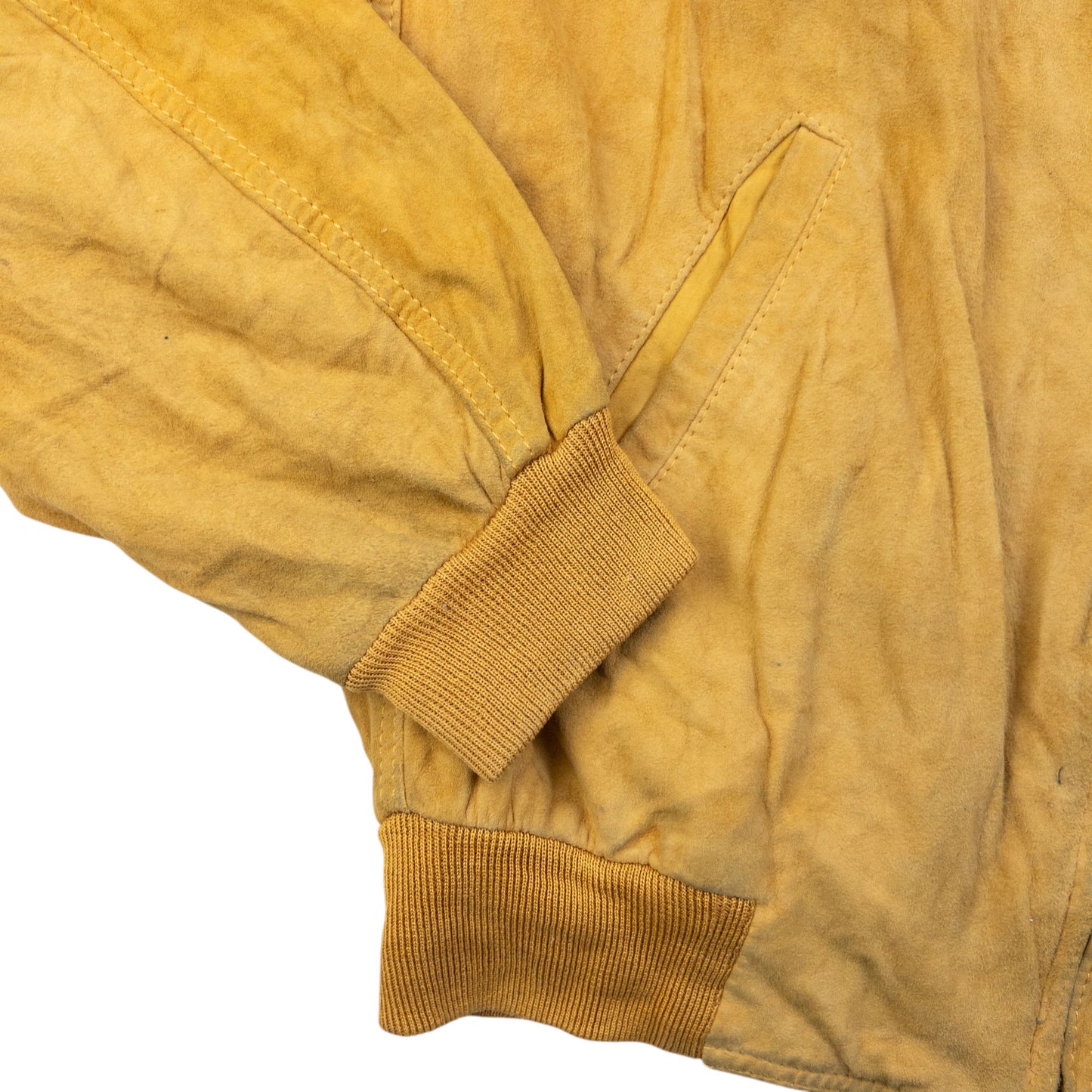 Vintage 90s Hugo Boss Zip Up Suede Bomber Jacket Size L
