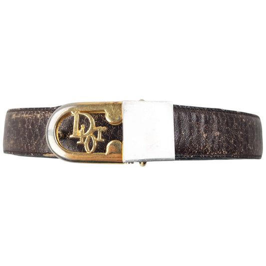 Vintage 80s Dior Leather Belt Size W23