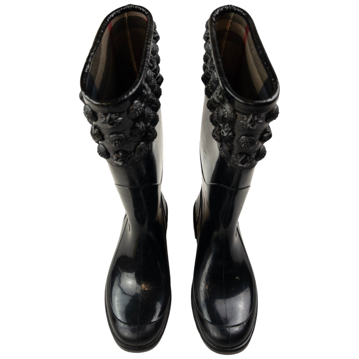 Vintage Burberry Studded Wellington Boots Womens Size UK 4