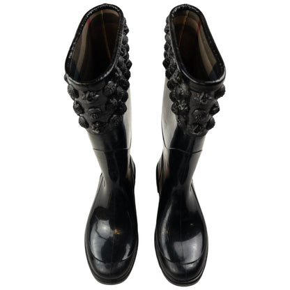 Vintage Burberry Studded Wellington Boots Womens Size UK 4