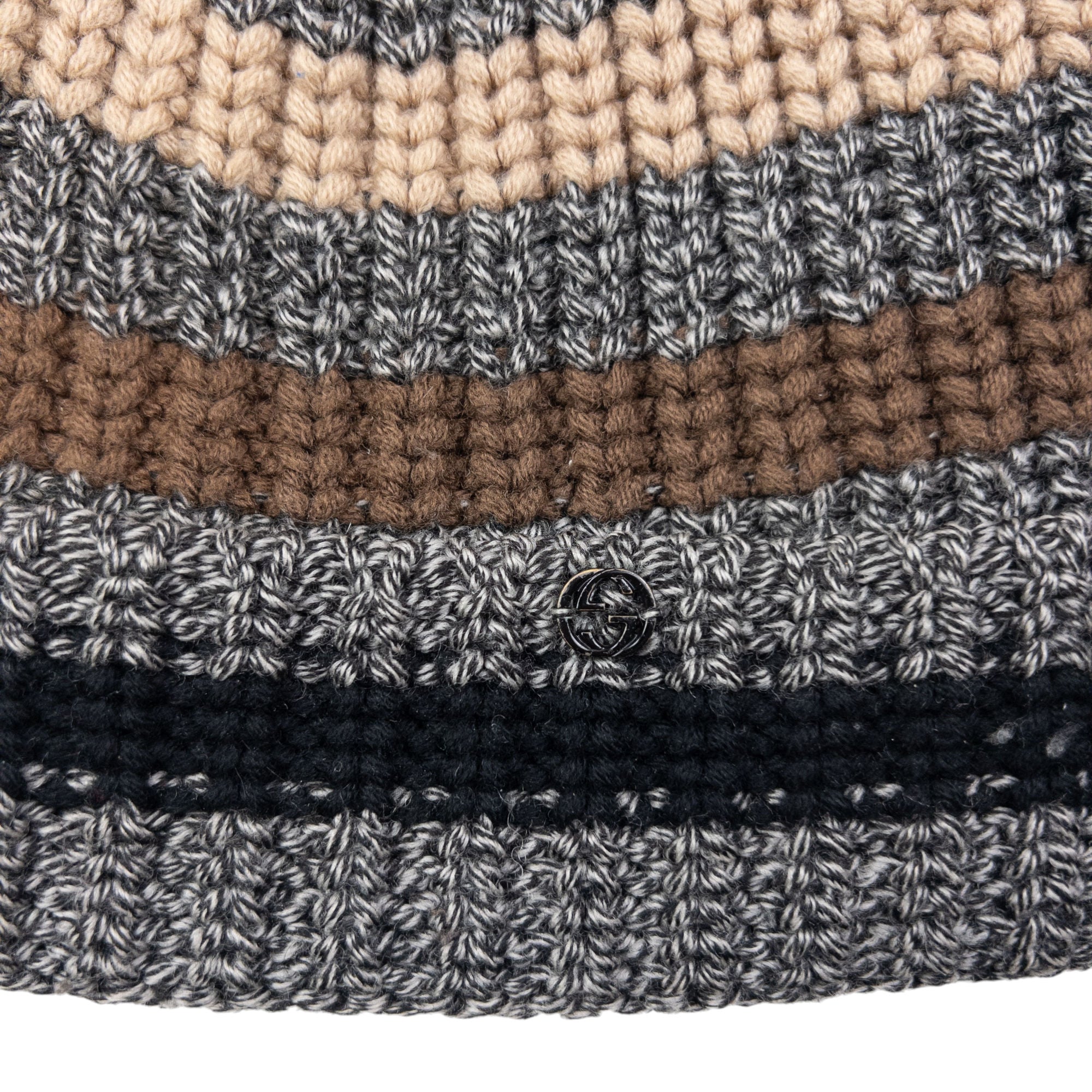 Vintage 2000s Gucci Striped Knit Bobble Hat Size L