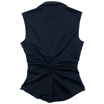 Vintage 2000s Prada Ruched Sleeveless Blouse Womens Size S