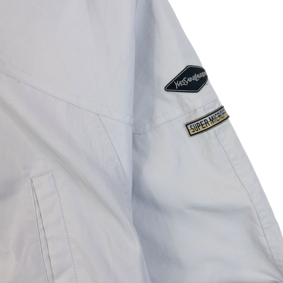 Vintage 90s YSL Yves Saint Laurent Zip Up Jacket in grey (polyester), photo 5