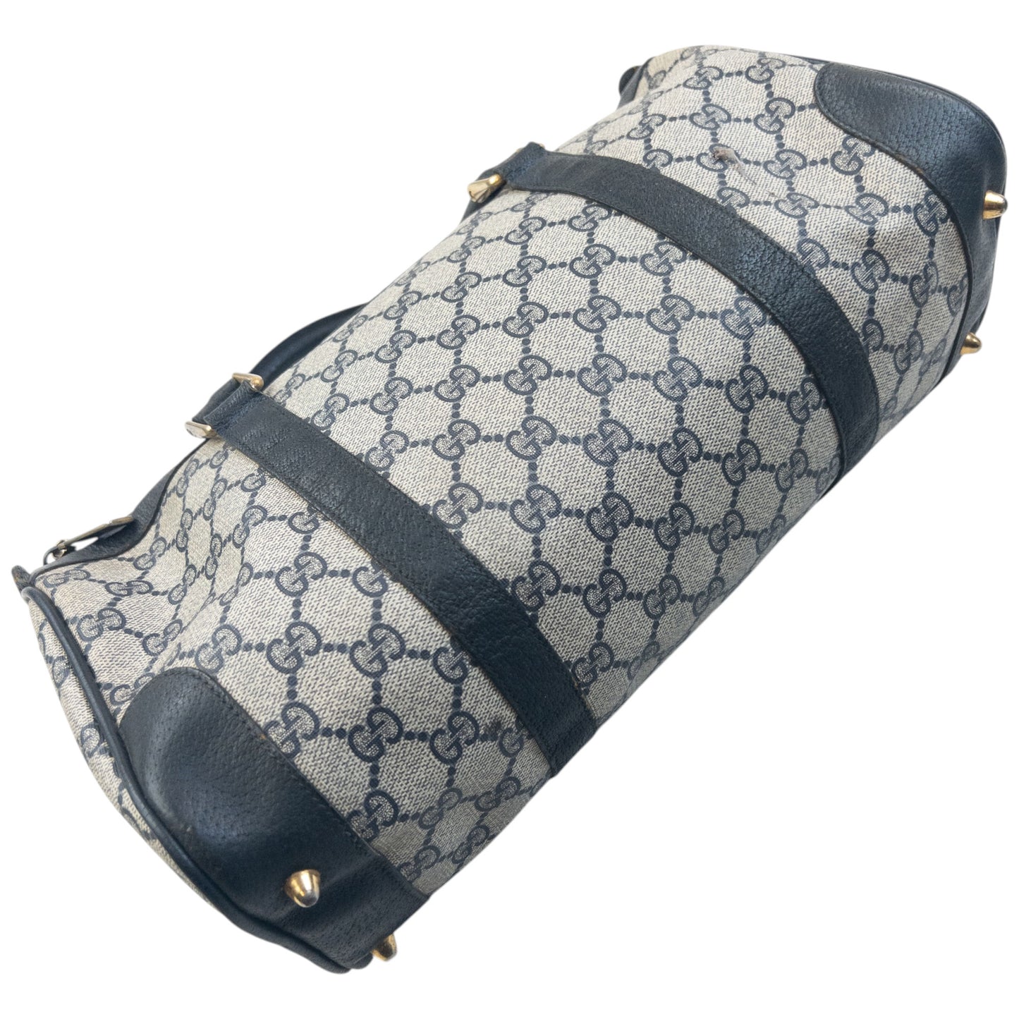 Vintage 80s Gucci Monogram Leather Handbag