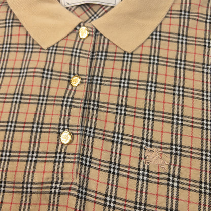Vintage 90s Burberry Nova Check Polo Shirt Womens Size L