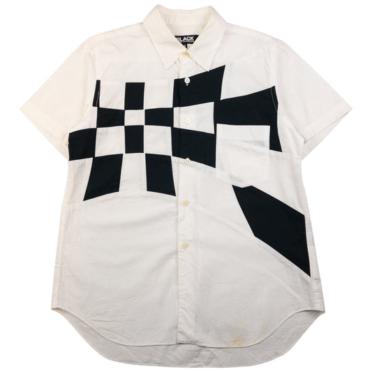 Vintage Comme Des Garçons BLACK Short Sleeve Button Up Shirt Size S