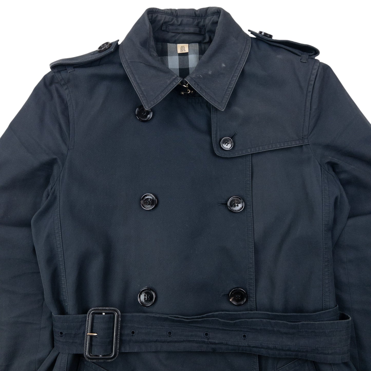 Vintage Burberry Nova Check Lined Trench Jacket Womens Size M