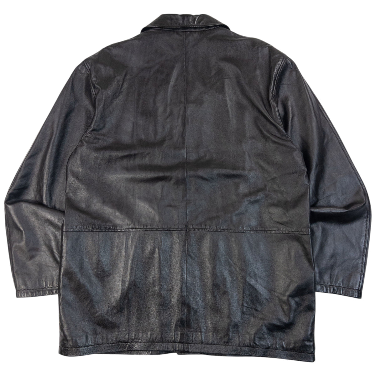 Vintage 2000s Burberry Nova Check Lined Leather Jacket Size XL