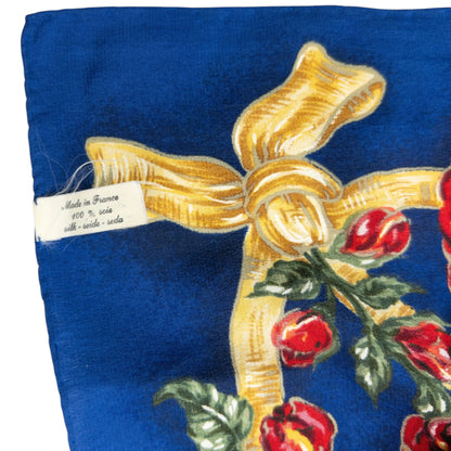 Vintage 2000s Dior Floral Rose Print Silk Scarf
