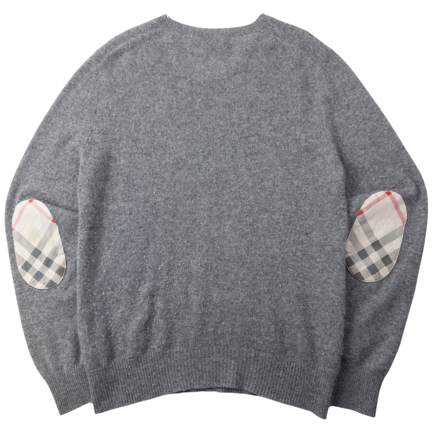 Vintage 2000s Burberry Brit Nova Check Elbow Patch Cashmere Jumper Size M