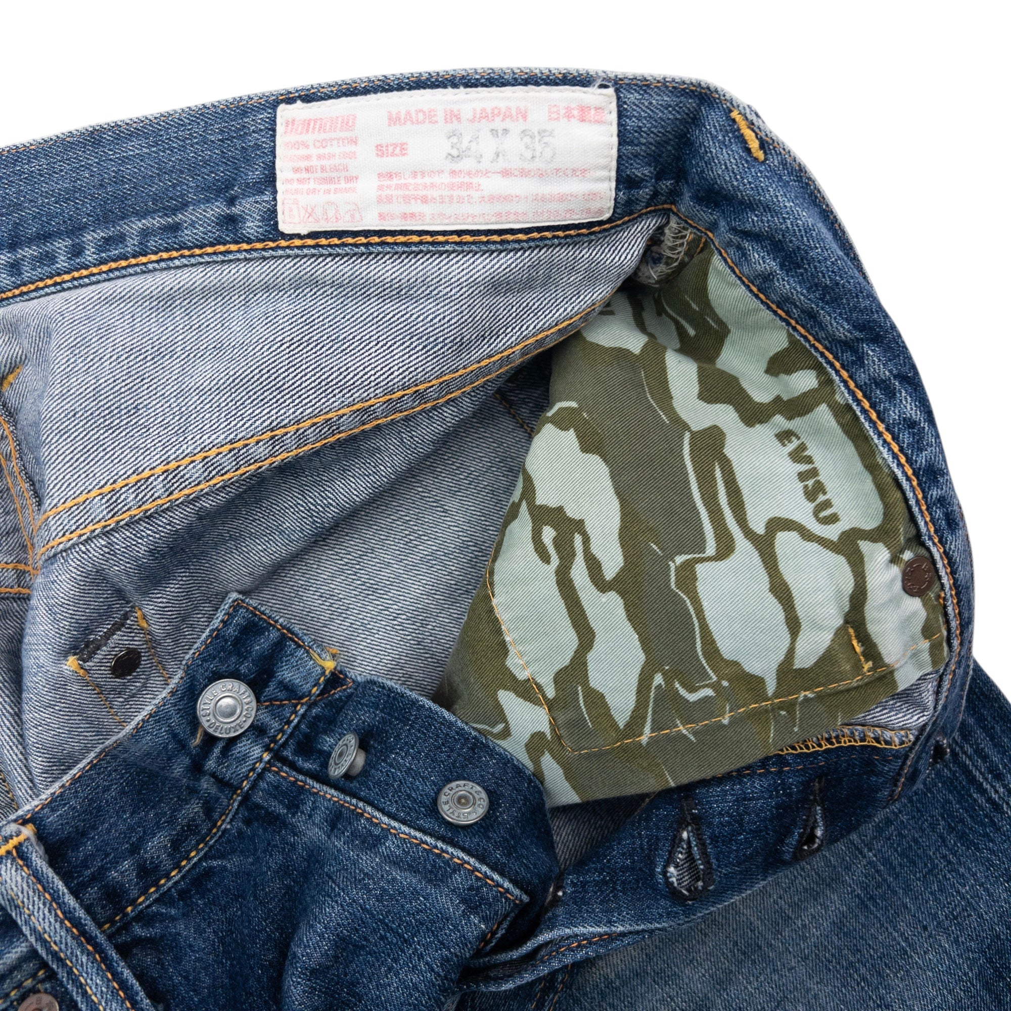 Vintage 90s Evisu Double Gull Embroidered Japanese Denim Jeans Size W33