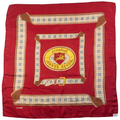 Vintage 90s Burberry Nova Check Silk Scarf