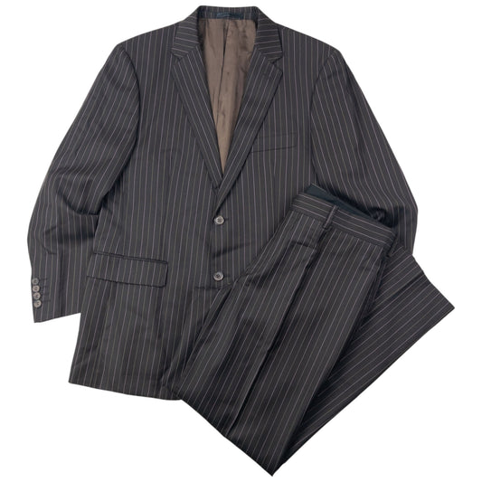 Vintage 90s YSL Yves Saint Laurent Pinstripe Jacket & Trousers Suit Set Size L