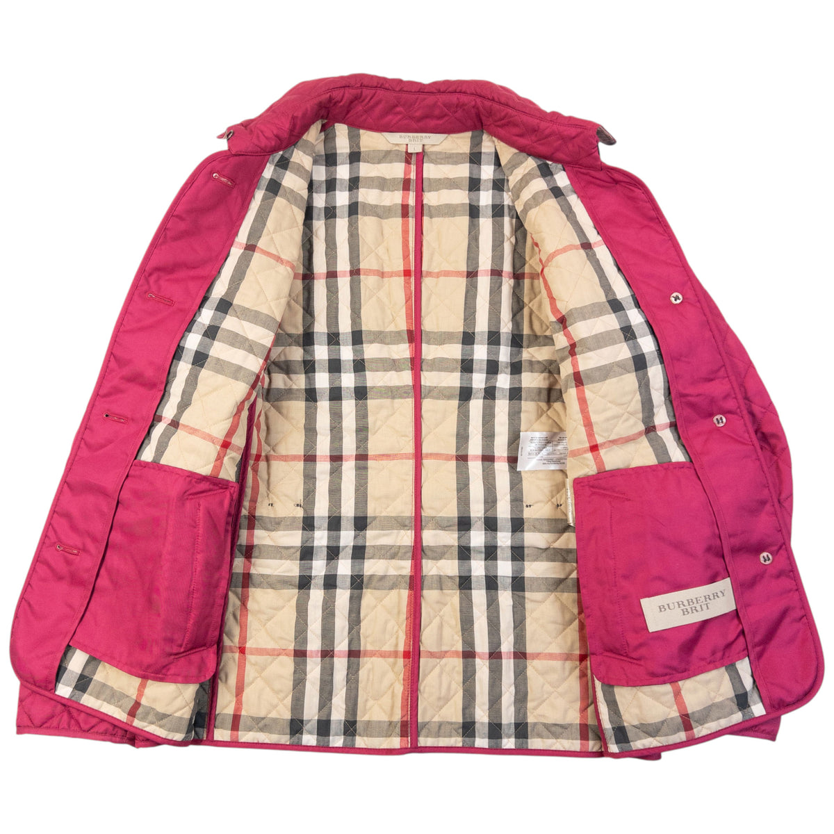 Vintage Burberry Brit Nova Check Lined Quilted Jacket Womens Size L