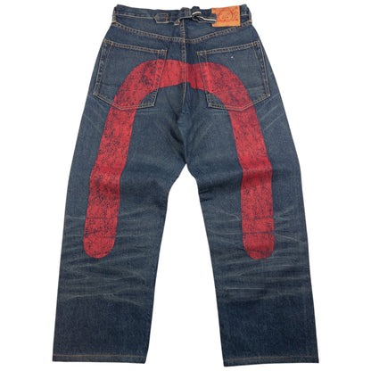 Vintage Evisu Painted Daicock Japanese Denim Jeans Size W30