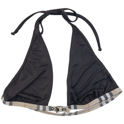 Vintage Burberry Nova Check Trim Buckle Bikini Set Womens Size M
