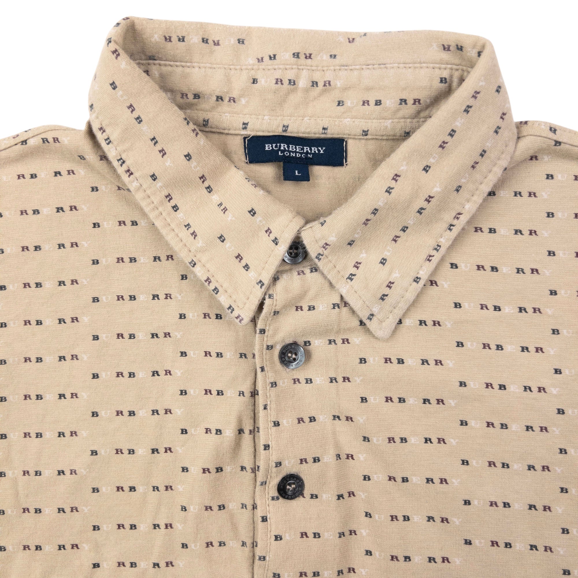 Vintage Burberry Monogram Polo Shirt Size S
