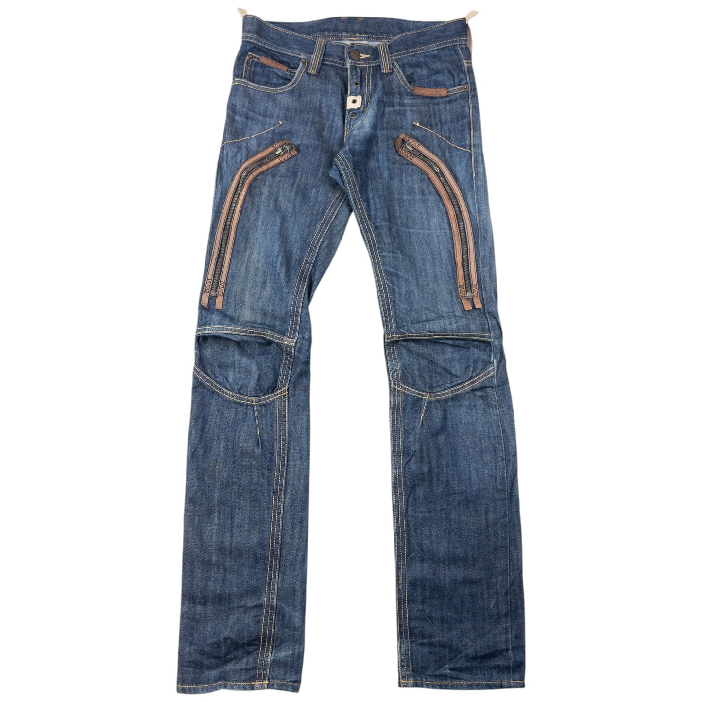 Vintage 2000sn PPFM Leather Detail Denim Jeans Size W29