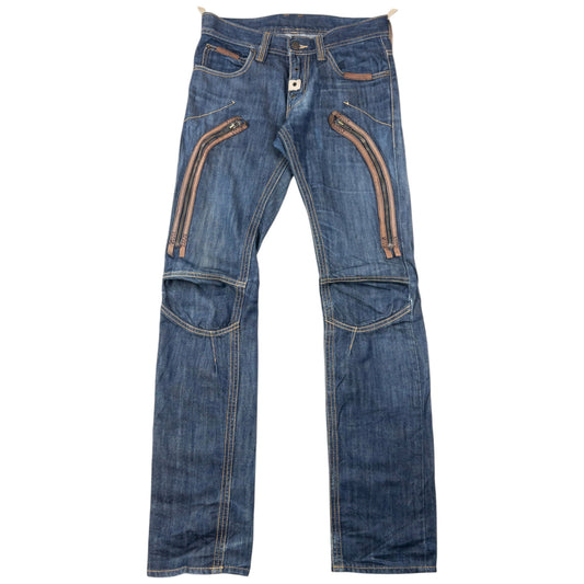 Vintage 2000sn PPFM Leather Detail Denim Jeans Size W29