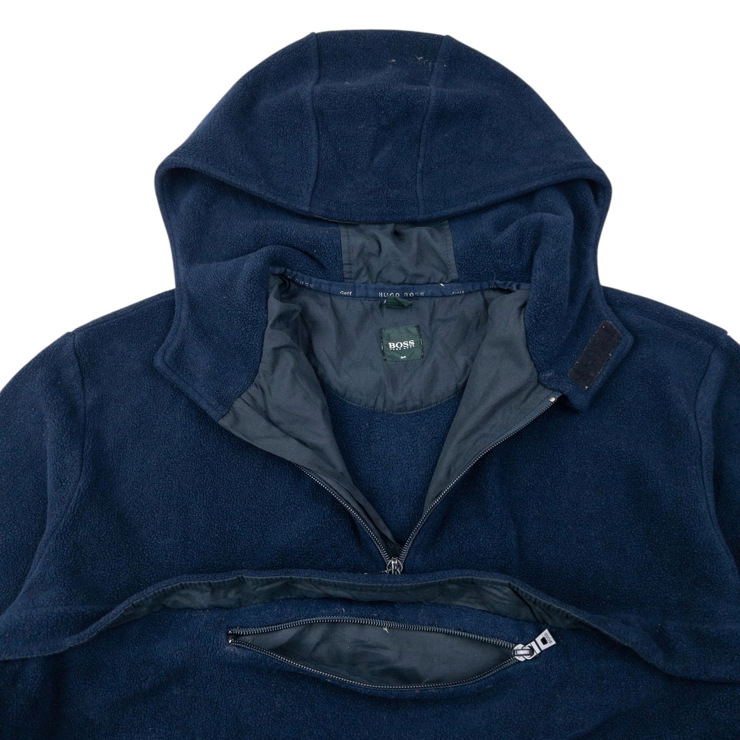 Vintage Hugo Boss Q Zip Fleece Hoodie Size M