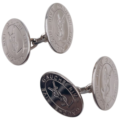 Vintage YSL Yves Saint Rive Gauche Embossed Chain Cuff Links