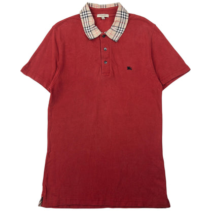 Vintage Burberry Nova Check Collar Polo Shirt Size M