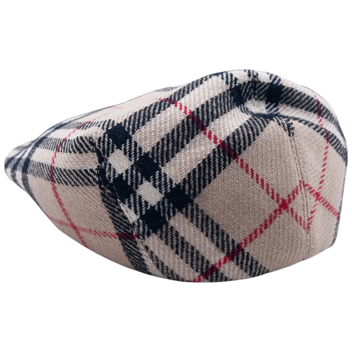 Vintage 80s Burberry Nova Check Wool Flat-Cap Hat Size M