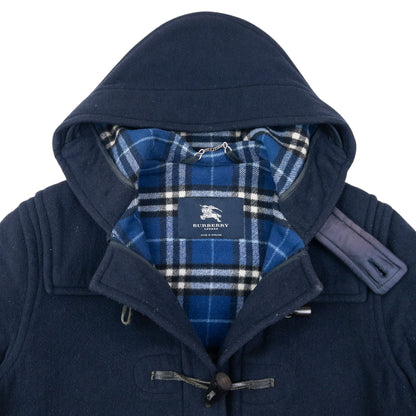 Vintage Burberry Nova Check Lined Wool Duffle Jacket Size M