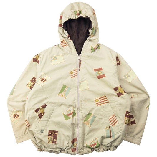 Vintage 90s Hai Sporting Gear By Issey Miyake Reversible Fleece Flag Jacket Size M
